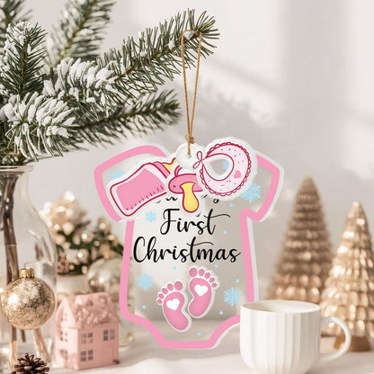 Personalized Transparent Acrylic Christmas Ornament With Charms