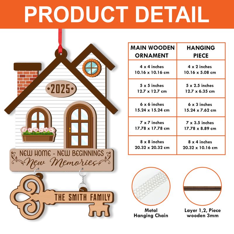 Personalized 2 Layered Piece Wooden Ornament