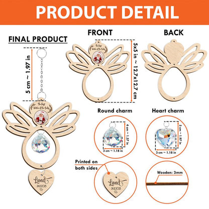 Personalized Wooden Ornament – Custom Crystal Charm Hanging Keepsake Gift