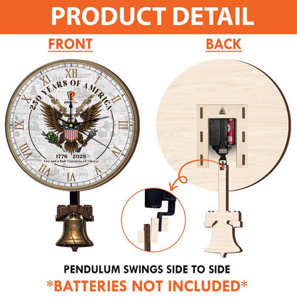 Personalized Wooden Pendulum Clock