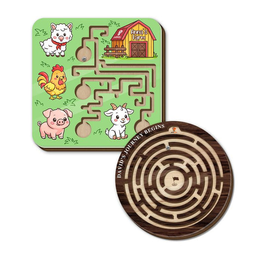 Custom Shape 3-Layer Wooden And Acrylic Maze Game