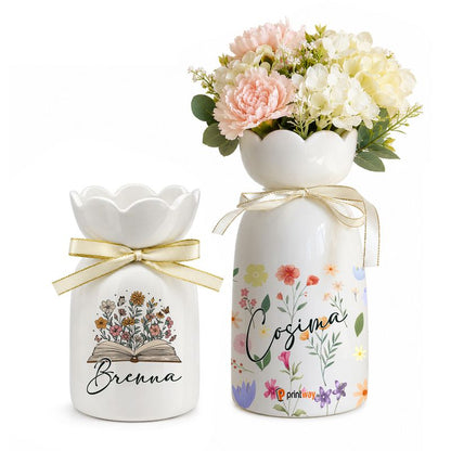 Personalized Ceramic Flower Vase – Custom Decorative Vase Home Decor Gift