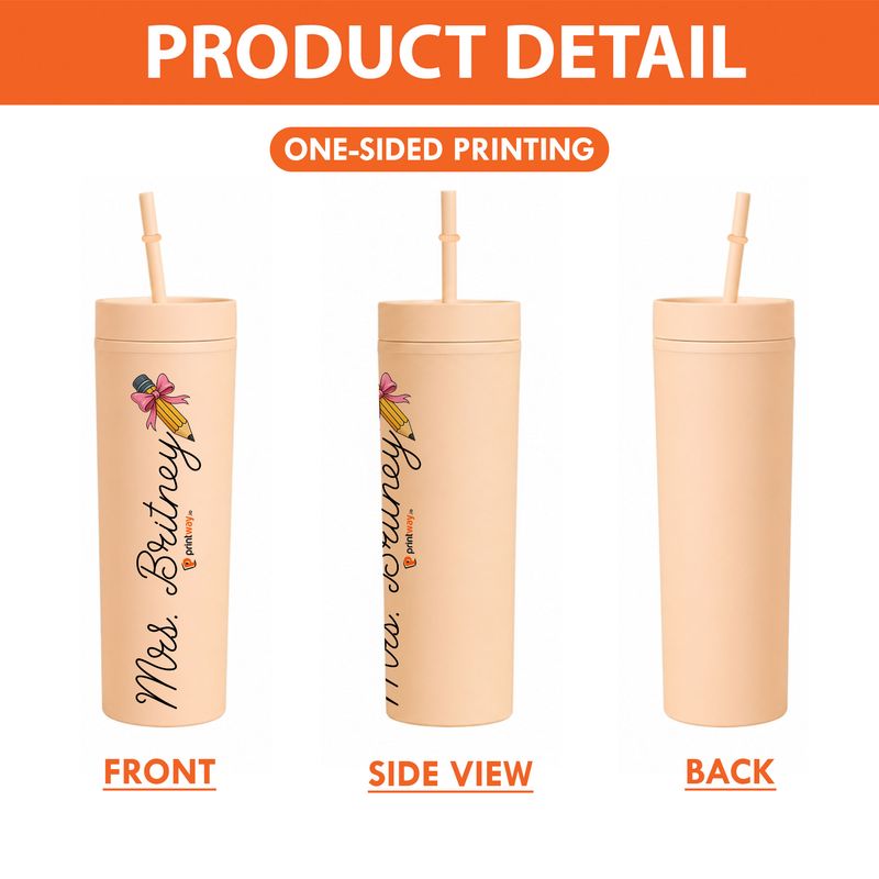 Personalized Skinny Tumbler with Straw – Custom Travel Cup Gift