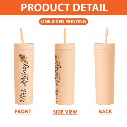Personalized Skinny Tumbler with Straw – Custom Travel Cup Gift