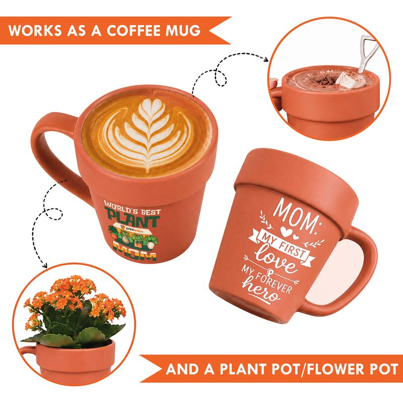 Personalized Ceramic Plant Pot Mug – Custom Gift for Plant Lovers